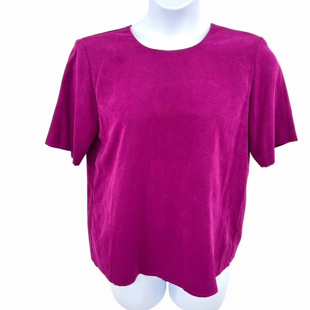 VINTAGE 80'S CITY GIRL SPORT FUCHSIA SHORT SLEEVE TOP - M RETRO SET